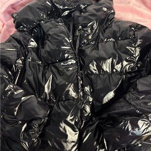 a new day Glossy Black Puffer Jacket